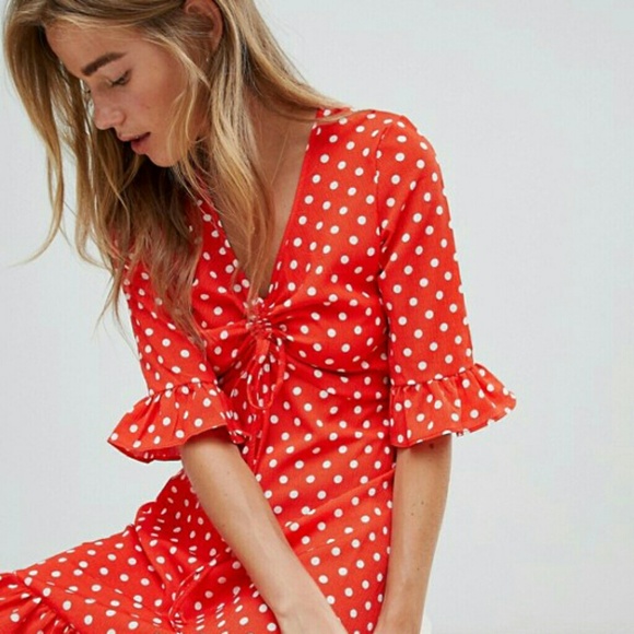 ASOS Dresses & Skirts - *HP Polkadot Frilled Tea Dress